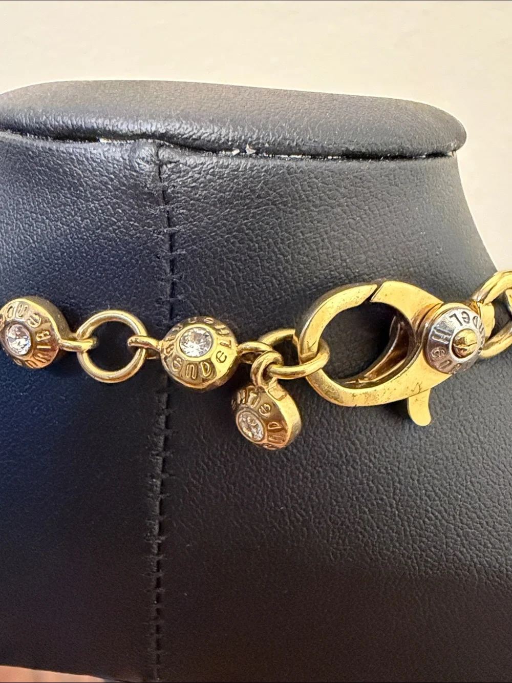Henri Bendel On Point Black Swarovski Crystal and Gold Necklace